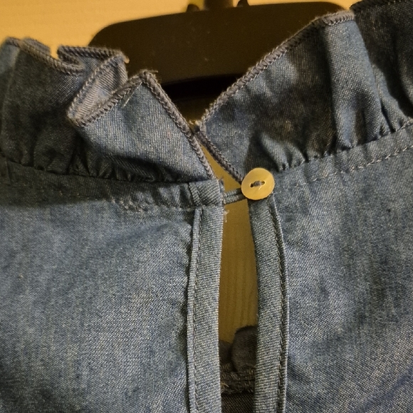 Blue Ruffled Long Sleeve Top - Picture 6 of 7